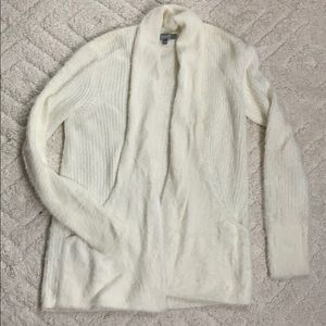 Fuzzy white cardigan